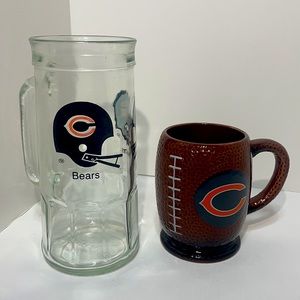 Vintage 1977 Chicago Bears Fisher Peanuts Promo Glass Mug & Bears Coffee Mug!